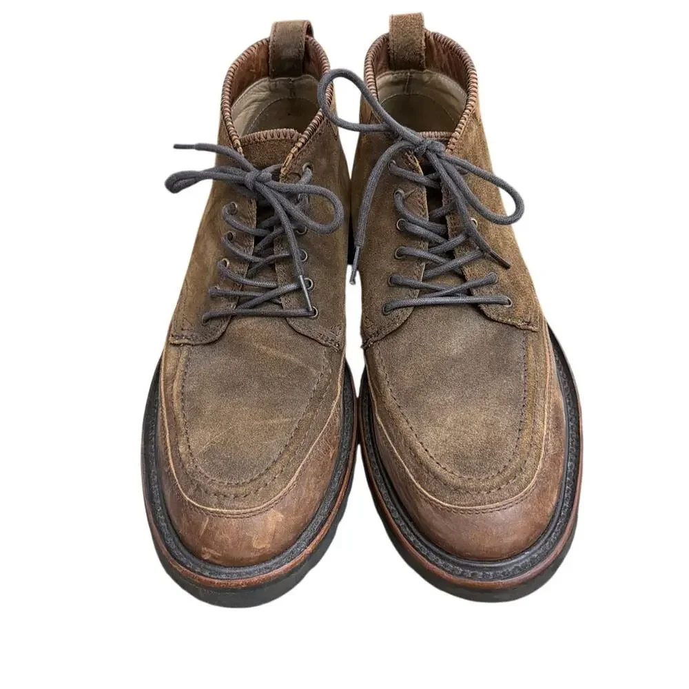 Rhodes Tracker Boots Suede Moc Toe Chukka Work Boots Size 10 Brown